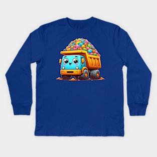 Cute Dump Truck Kids Long Sleeve T-Shirt